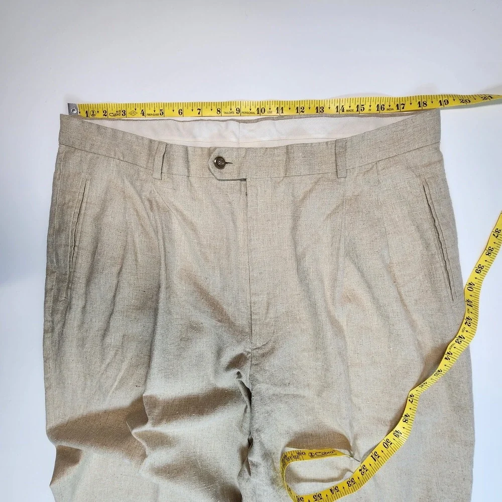 Braggi Linen‎ Cotton Pleated Trousers Minimalist Workwear Size 40